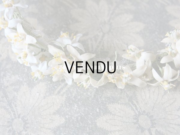 画像13: アンティーク オレンジの花のヘッドリース ワックスフラワー ウェディング 結婚式 ティアラ (13)