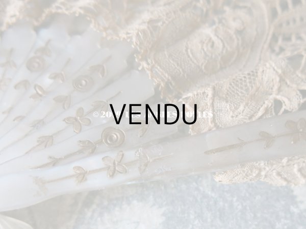 画像8: アンティーク ドール用 レースのファン デュシェス＆ポワンドガーズ 扇子 (8)