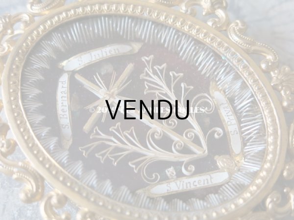 画像5: 19世紀 アンティーク ルリケール　聖遺物のペンダント　クロス  聖人の遺品 封蝋付き (5)