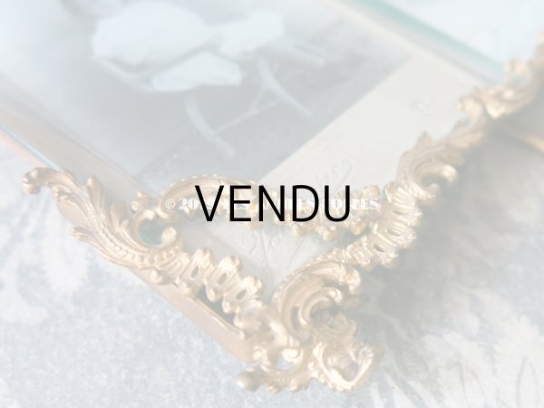 画像9: アンティーク ダブル フォトフレーム  ロカイユ装飾 ダブルフレーム (9)