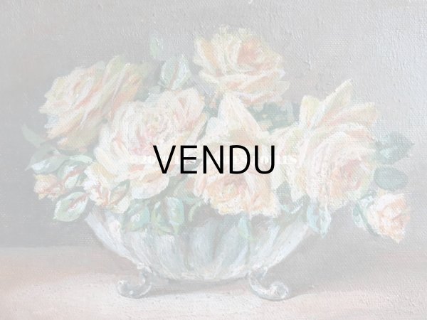 画像6: 1938年 アンティーク　薔薇の油絵 M.MATON WICART (6)