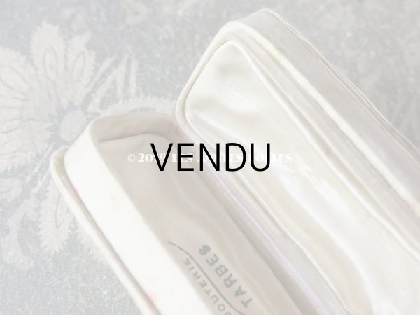 画像8: アンティーク シルク製 ジュエリーボックス ピンクの花模様 (8)