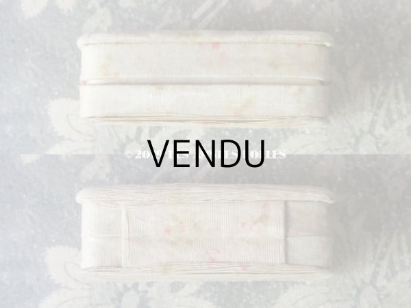 画像5: アンティーク シルク製 ジュエリーボックス ピンクの花模様 (5)