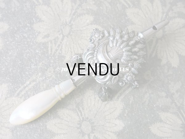 画像5: 19世紀 ナポレオン3世時代 アンティーク ラトル 麦＆ハート シルバー製 (5)