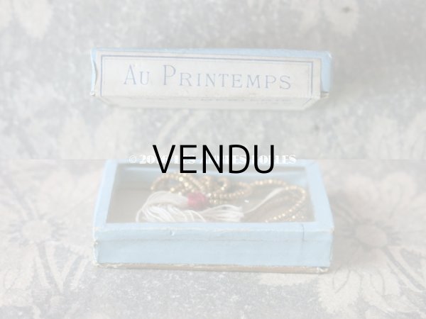 画像4: 1900年代 アンティーク ガラスの蓋の紙箱  (4)