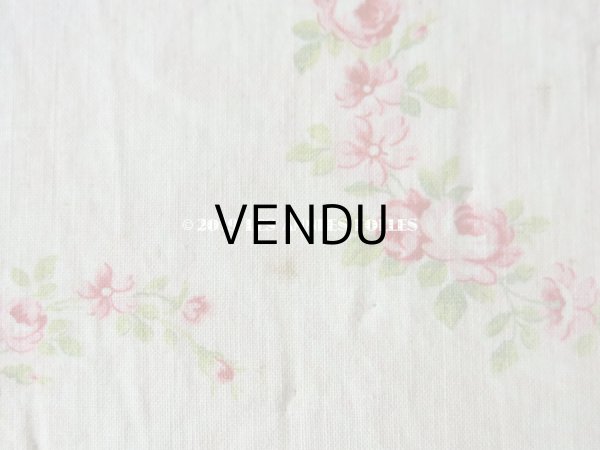 画像5: 19世紀末 アンティーク  薔薇のガーランド コットン製ファブリック  80×230cm (5)