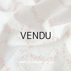 画像: 19世紀末 アンティーク  薔薇のガーランド コットン製ファブリック  80×230cm