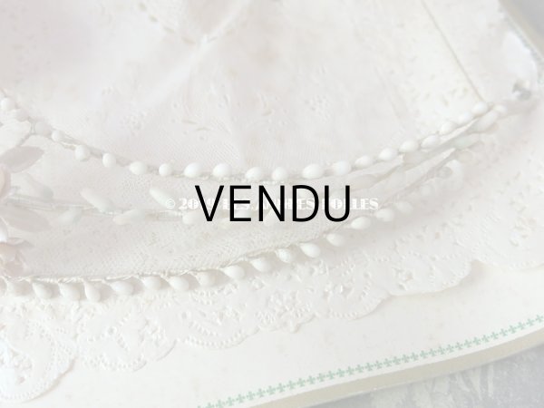 画像8: 未使用 アンティーク 台紙付 ワックスフラワーのヘッドリース パール加工 ウェディング 結婚式 ティアラ (8)