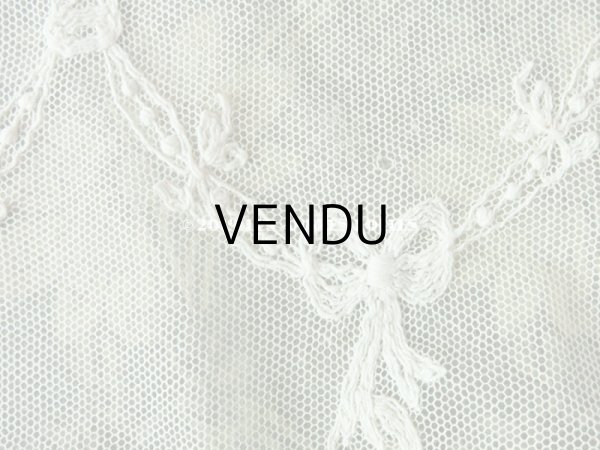 画像8: アンティーク 花かごのチュールレース 108×40cm (8)