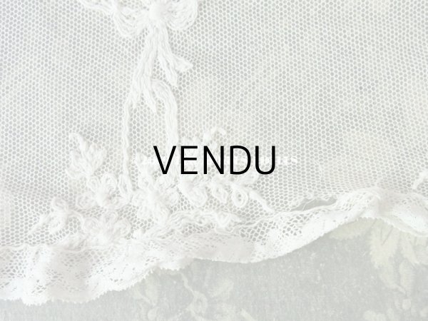 画像7: アンティーク 花かごのチュールレース 108×40cm (7)