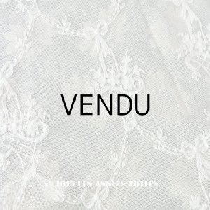 画像: アンティーク 花かごのチュールレース 108×40cm