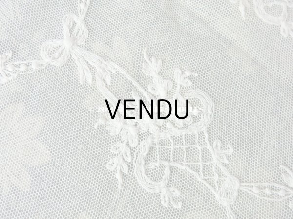 画像3: アンティーク 花かごのチュールレース 108×40cm (3)