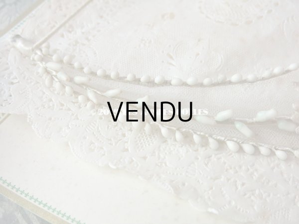 画像4: 未使用 アンティーク 台紙付 ワックスフラワーのヘッドリース パール加工 ウェディング 結婚式 ティアラ (4)