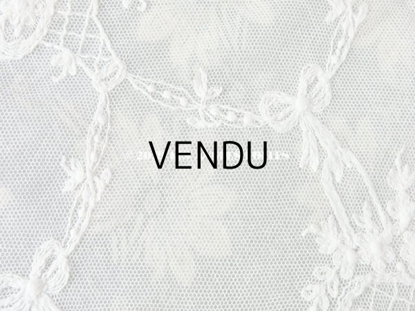 画像4: アンティーク 花かごのチュールレース 108×40cm (4)