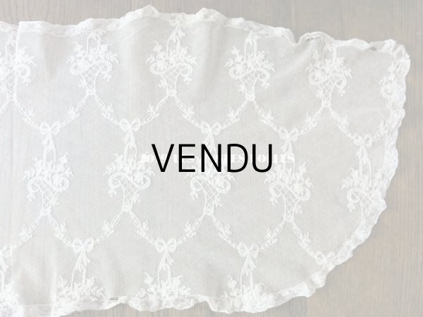 画像10: アンティーク 花かごのチュールレース 108×40cm (10)