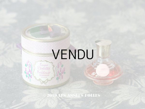 画像1: アンティーク とても小さな 菫のパフュームボックス＆ボトル ESSENCE VIOLETTE DE TOULOUSE - BERDOUES FRANCE - (1)