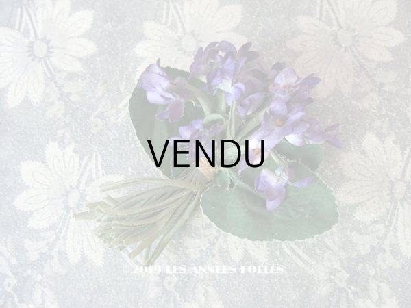 画像1: アンティーク 菫のブーケの布花 (1)