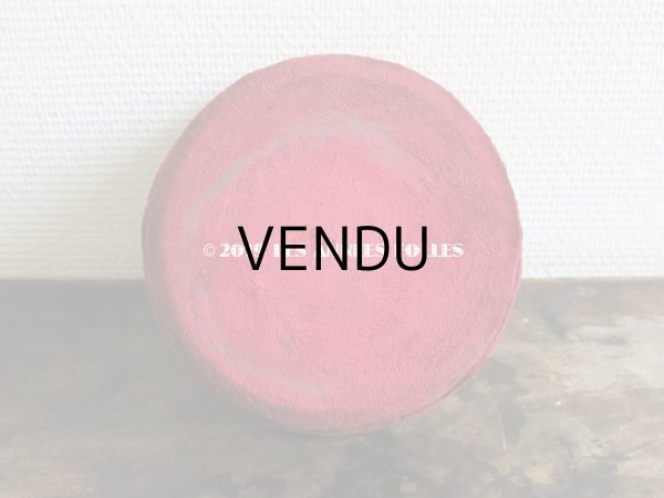 画像3: 1900年代 アンティーク ベルベットの台座 赤　ラウンド型 (3)