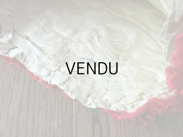 画像9: 19世紀 アンティーク シルク製 ハンキーケース 王冠＆モノグラムのメタル刺繍 スモーキーレッド＆グレイッシュベージュ ハンカチ用ポシェット  (9)