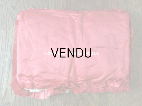 画像6: 19世紀 アンティーク シルク製 ハンキーケース 王冠＆モノグラムのメタル刺繍 スモーキーレッド＆グレイッシュベージュ ハンカチ用ポシェット  (6)