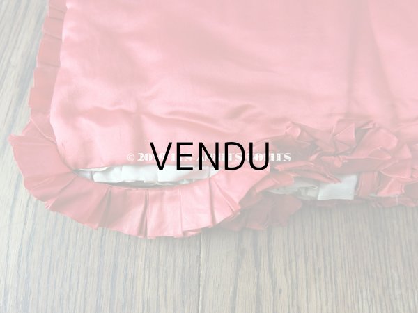 画像7: 19世紀 アンティーク シルク製 ハンキーケース 王冠＆モノグラムのメタル刺繍 スモーキーレッド＆グレイッシュベージュ ハンカチ用ポシェット  (7)