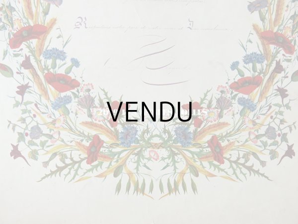 画像4: 19世紀 アンティーク 版画 草花のリース (4)