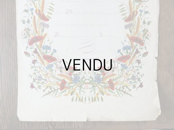 画像3: 19世紀 アンティーク 版画 草花のリース (3)