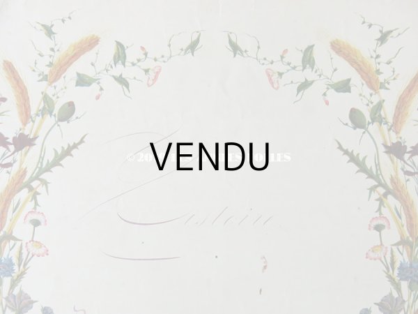 画像5: 19世紀 アンティーク 版画 草花のリース (5)