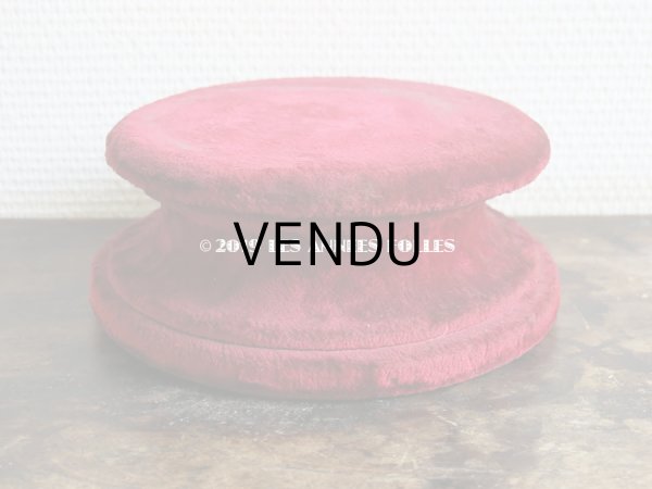 画像5: 1900年代 アンティーク ベルベットの台座 赤　ラウンド型 (5)