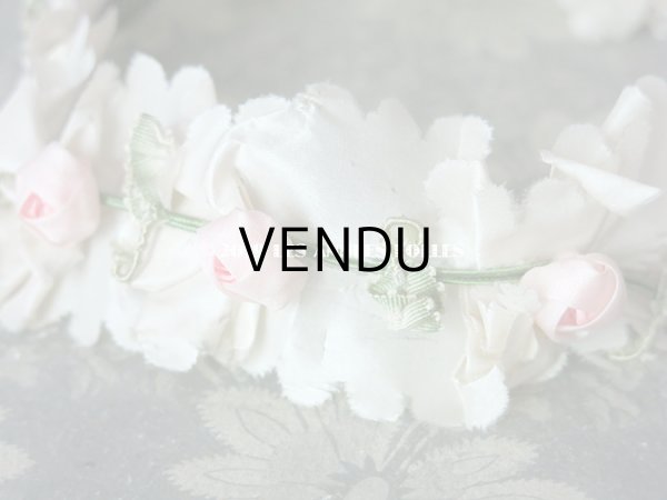 画像7: アンティーク ヘッドリース ピンクの薔薇のロココトリム (7)