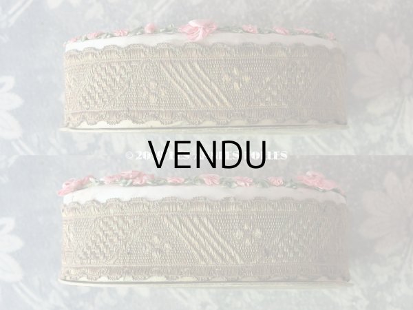 画像7: アンティーク　ロココトリムのお菓子箱　シルク製 (7)