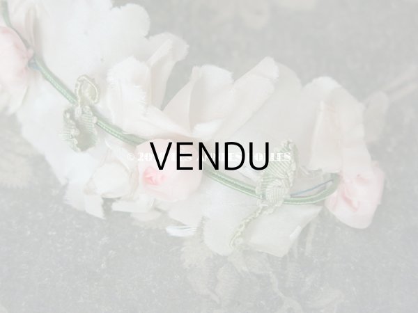 画像8: アンティーク ヘッドリース ピンクの薔薇のロココトリム (8)