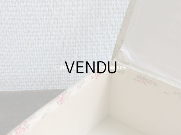 画像13: 1900年代 アンティーク 貴婦人の肖像画＆小花柄のカルトナージュボックス (13)