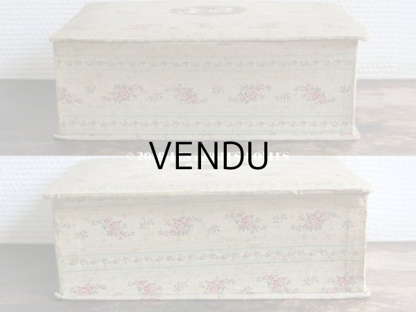 画像9: 1900年代 アンティーク 貴婦人の肖像画＆小花柄のカルトナージュボックス (9)