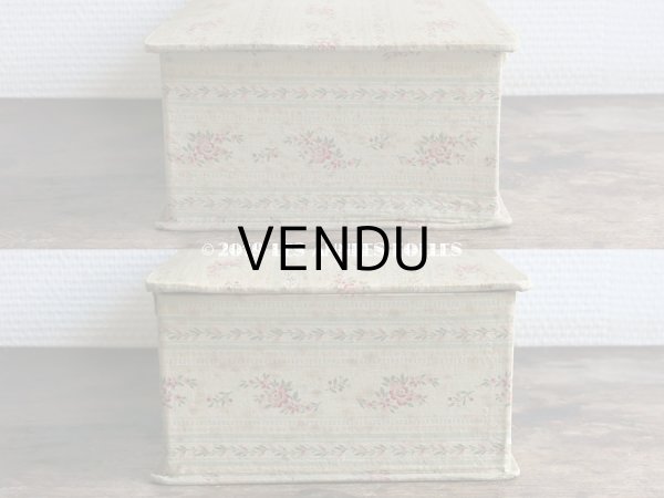 画像8: 1900年代 アンティーク 貴婦人の肖像画＆小花柄のカルトナージュボックス (8)