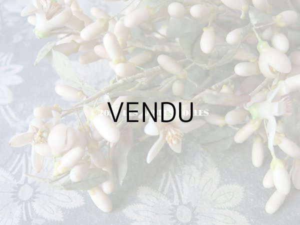 画像4: 1900年代 アンティーク ワックスフラワーのブーケウェディングブーケ オレンジの花 結婚式  (4)
