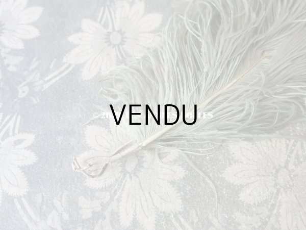 画像4: 19世紀末 アンティーク 小さなフェザー グレイッシュ・ブルーグリーン 羽飾り  (4)