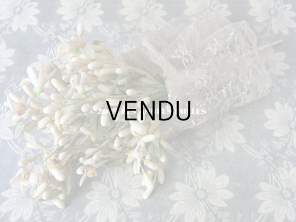 画像3: 1900年代 アンティーク ワックスフラワーのブーケウェディングブーケ オレンジの花 結婚式  (3)