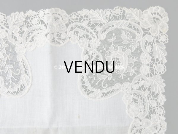 画像3: アンティーク ポワンドローズ & デュシェス 結婚式のハンカチ  【ポワン・ド・ローズ】　【ポワン・ド・ガーズ】 (3)