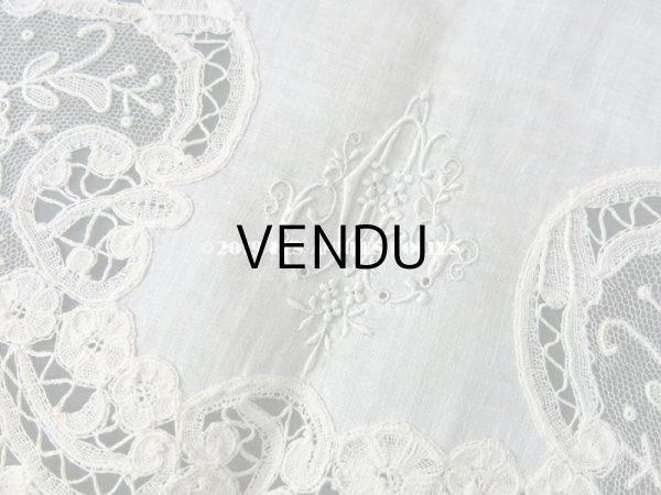 画像6: アンティーク ポワンドローズ & デュシェス 結婚式のハンカチ  【ポワン・ド・ローズ】　【ポワン・ド・ガーズ】 (6)