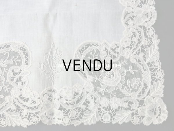 画像5: アンティーク ポワンドローズ & デュシェス 結婚式のハンカチ  【ポワン・ド・ローズ】　【ポワン・ド・ガーズ】 (5)