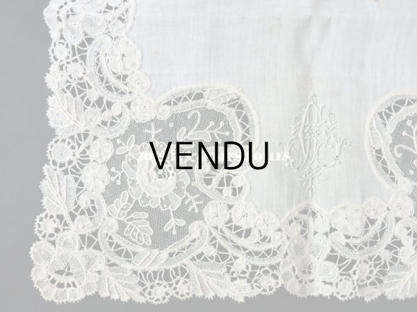 画像4: アンティーク ポワンドローズ & デュシェス 結婚式のハンカチ  【ポワン・ド・ローズ】　【ポワン・ド・ガーズ】 (4)