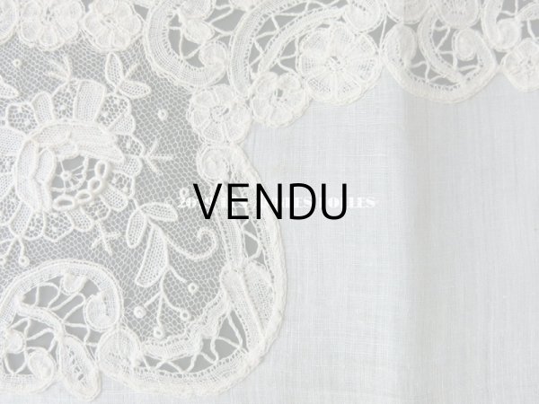 画像8: アンティーク ポワンドローズ & デュシェス 結婚式のハンカチ  【ポワン・ド・ローズ】　【ポワン・ド・ガーズ】 (8)