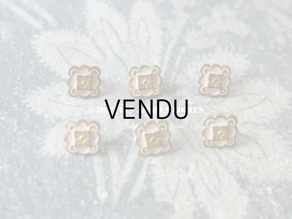 画像3: 【9周年セール対象外】 アンティーク 極小 エナメルボタン 7mm 2ピースのセット スモーキーピンク (3)
