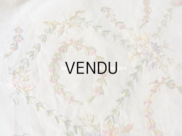 画像16: 【9周年セール対象外】 アンティーク リボン刺繍のパネル　ファブリック  (16)