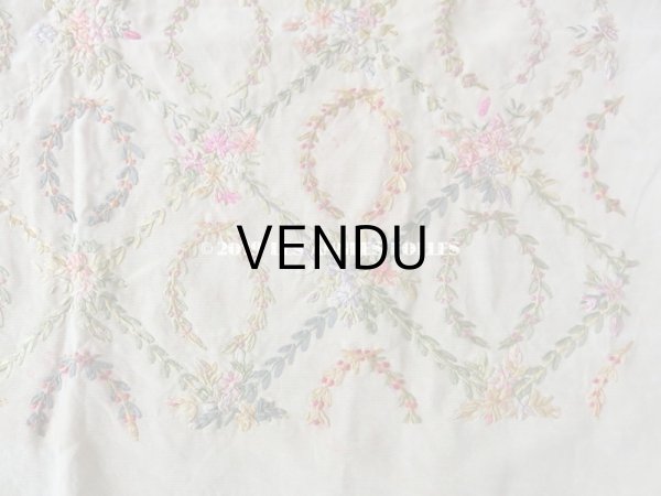 画像11: 【9周年セール対象外】 アンティーク リボン刺繍のパネル　ファブリック  (11)
