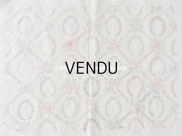 画像6: 【9周年セール対象外】 アンティーク リボン刺繍のパネル　ファブリック  (6)