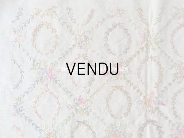 画像8: 【9周年セール対象外】 アンティーク リボン刺繍のパネル　ファブリック  (8)