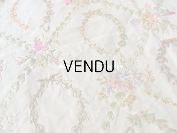 画像12: 【9周年セール対象外】 アンティーク リボン刺繍のパネル　ファブリック  (12)