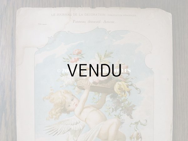 画像3: 【9周年セール対象外】 アンティーク 版画 花かごを持つ天使 AMOUR - LE JOURNAL DE LA DECORATION - (3)